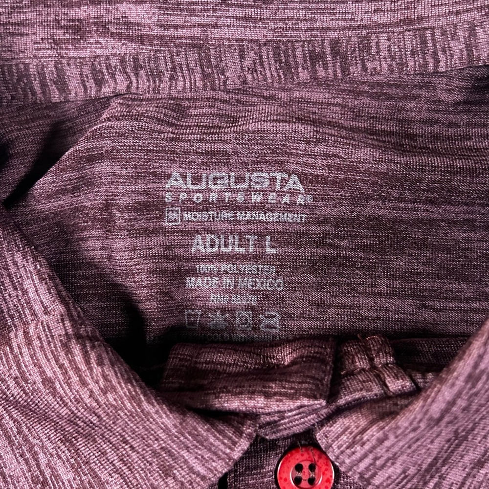 Augusta Sportswear Mens Large Maroon Space Dye Moisture Management Polo Shirt - Picture 3 of 6